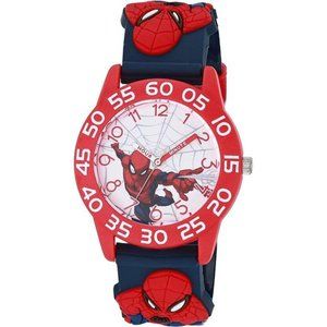 Marvel Spider-Man Boys' Red Plastic Time Teacher Watch